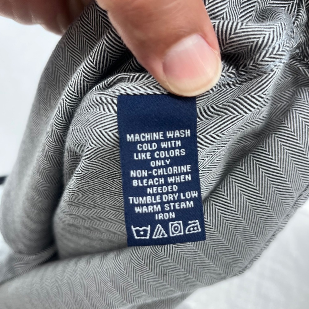 Austin Reed Button Down Shirt Medium Gray‎ Herringbone 80s 2-Ply Bespoke Fit - Picture 9 of 12
